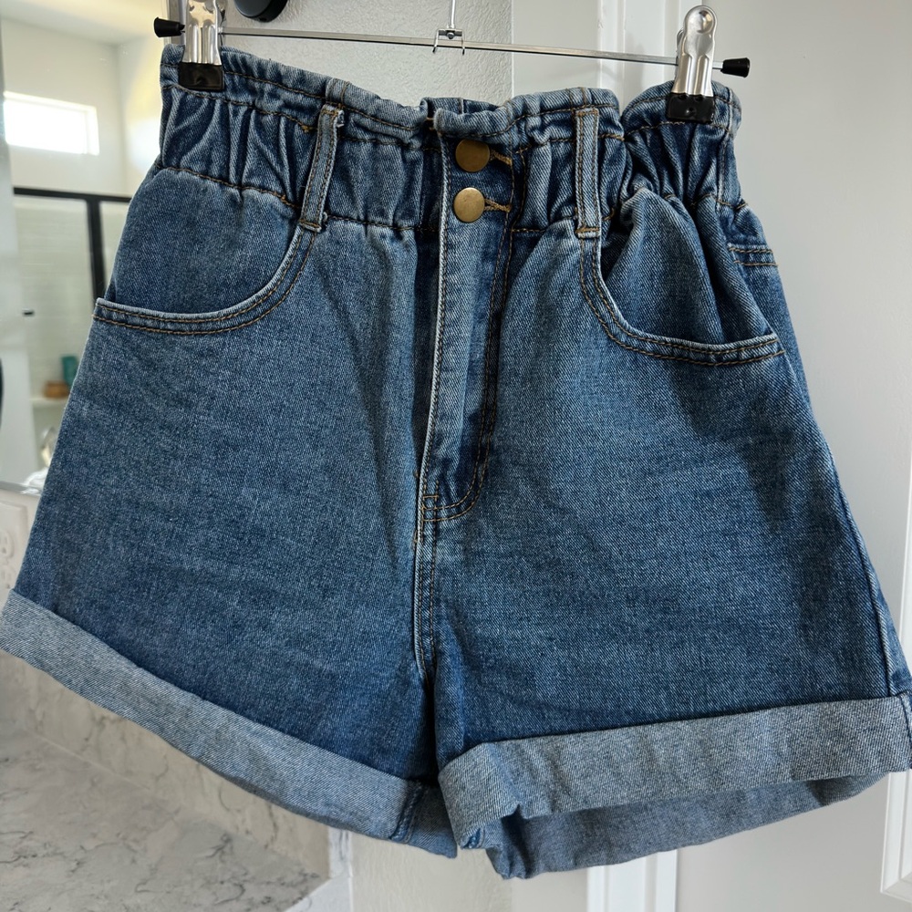 Forever 21 High Waist Denim Blue Shorts